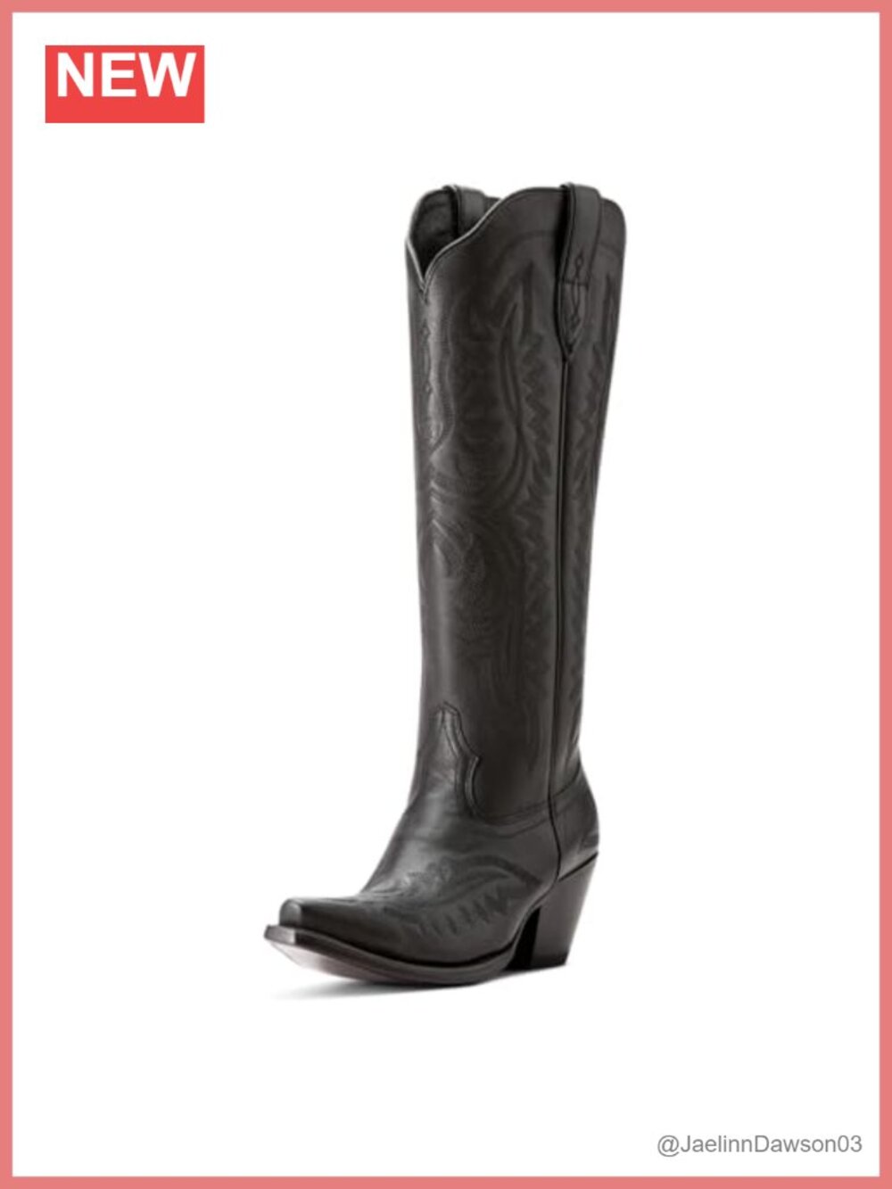 Women's Western Knee-High Leather Boots Block Heel Casual Comfort